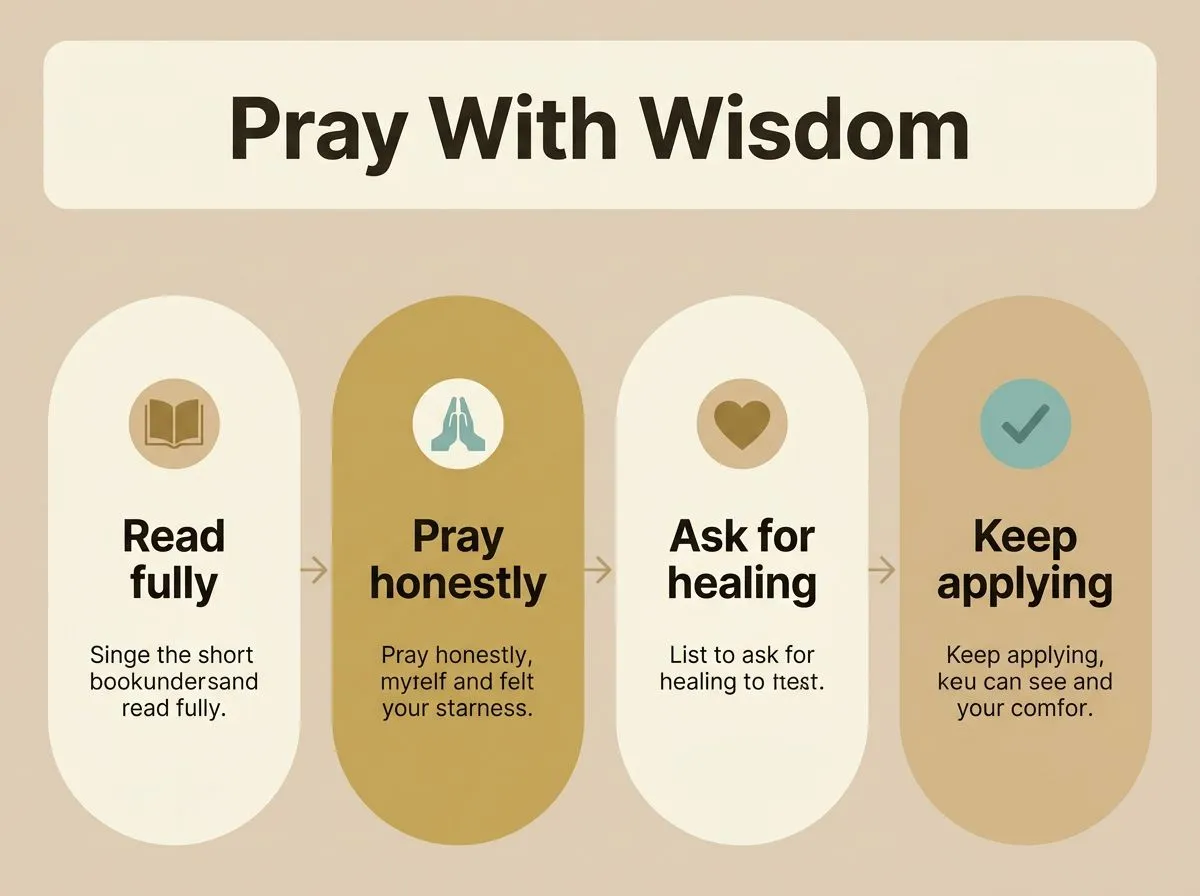 Infographic steps for praying and applying healing Bible verses