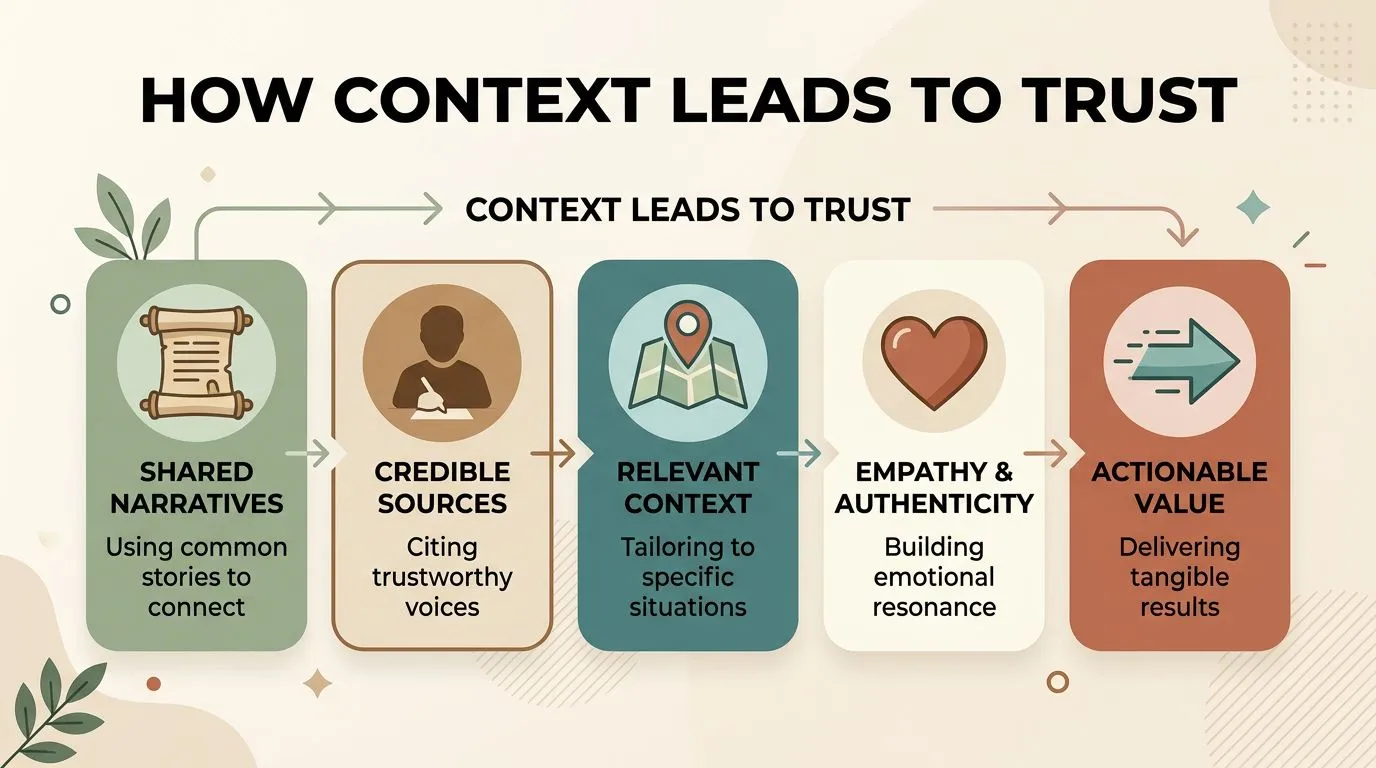 Infographic showing how to read each verse through context to build trust in God.