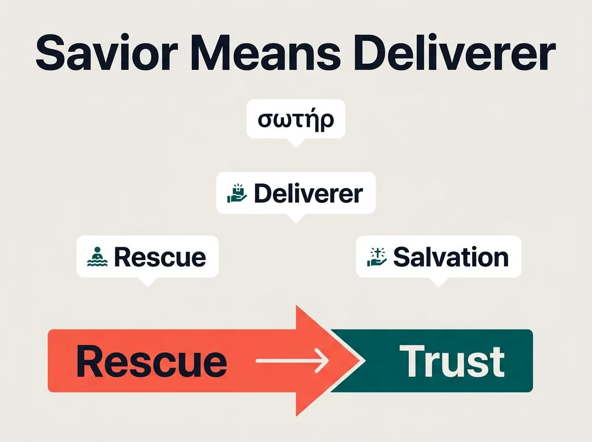 Infographic explaining σωτήρ as Deliverer and rescue