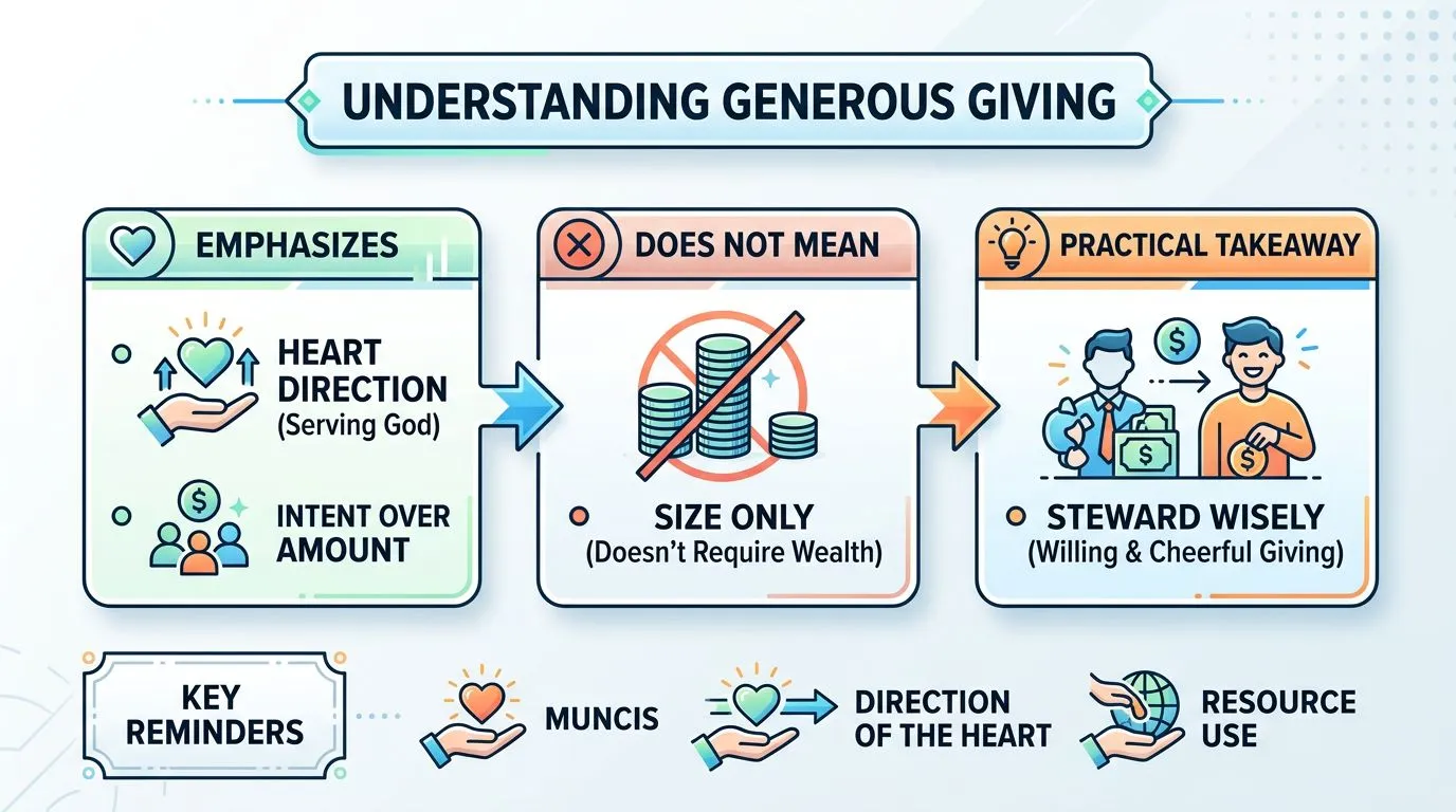 Infographic layout with minimal labeled icons explaining heart-first giving and common mistakes.