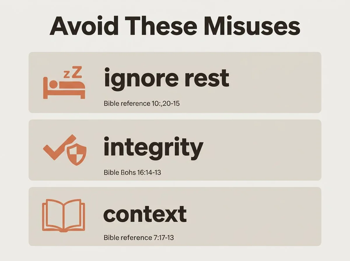 Infographic illustrating common mistakes when applying Bible verses about work.