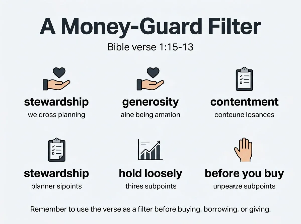 Infographic showing stewardship, generosity, and holding resources loosely.
